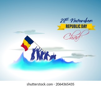 Vector illustration of happy Chad republic day