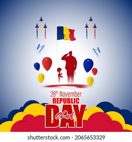 Vector illustration of happy Chad republic day