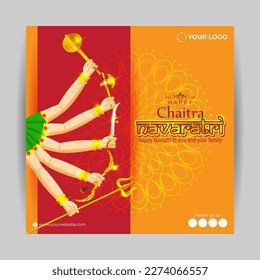 Vector illustration of Happy Chaitra Navratri wishes greeting card