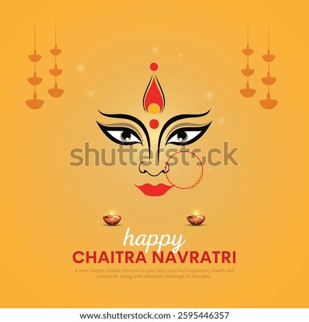 Vector illustration of Happy chaitra Navratri wishes greeting card, happy navratri