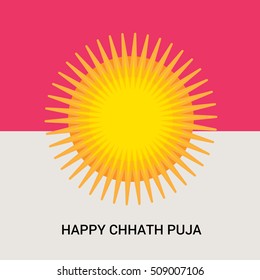 Vector illustration of Happy Chhath Puja Holiday background.