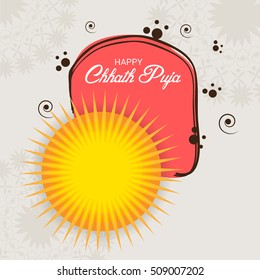 Vector illustration of Happy Chhath Puja Holiday background.