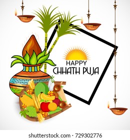 Vektorgrafik von Happy Chhath Puja Holiday Banner.
