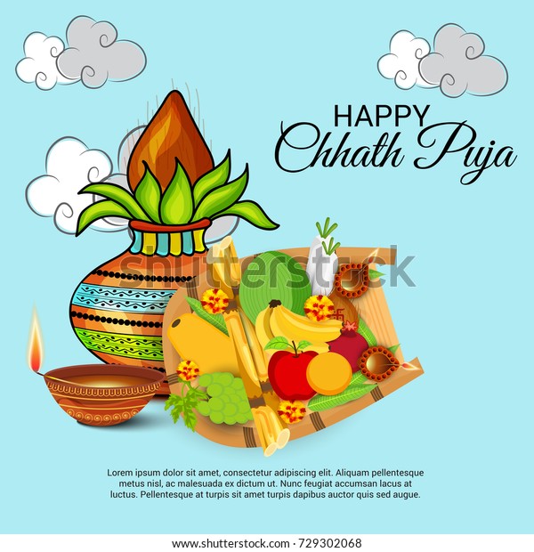 Vector Illustration Happy Chhath Puja Holiday Stock Vector (Royalty ...