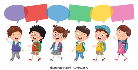 Vector Illustration Of Happy Children