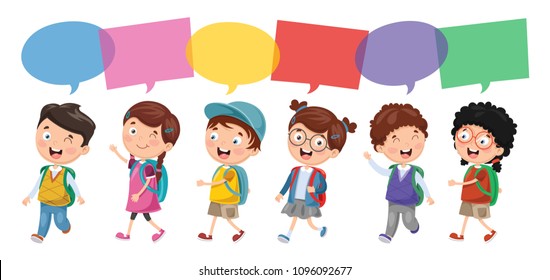 Vector Illustration Of Happy Children