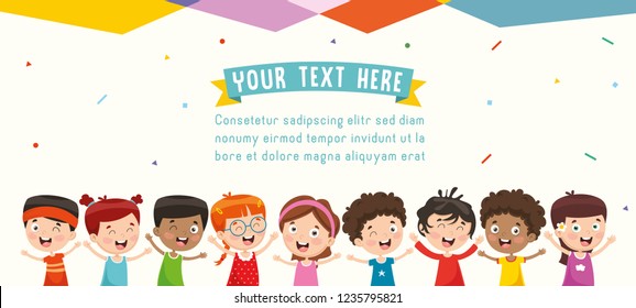 Vector Illustration Of Happy Children