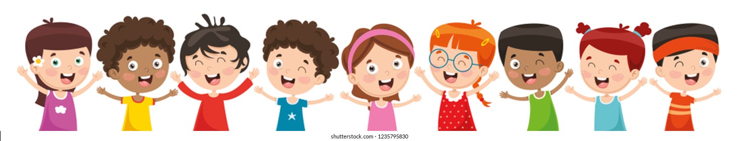 Vector Illustration Of Happy Children