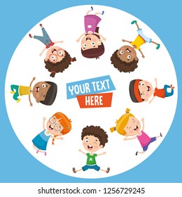 Vector Illustration Of Happy Children