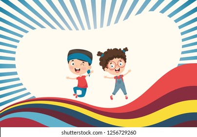 Vector Illustration Of Happy Children