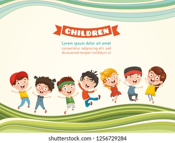 Vector Illustration Of Happy Children