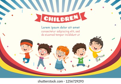 Vector Illustration Of Happy Children