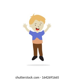 Vector Illustration Of Happy Children Isolated