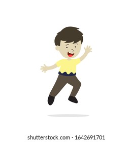 Vector Illustration Of Happy Children Isolated
