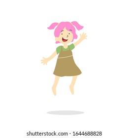 Vector Illustration Of Happy Children Isolated