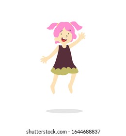 Vector Illustration Of Happy Children Isolated