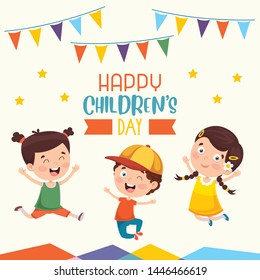 Vector Illustration Of Happy Children's Day