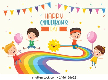 Vector Illustration Of Happy Children's Day