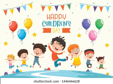 Vector Illustration Of Happy Children's Day