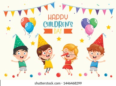 Vector Illustration Of Happy Children's Day