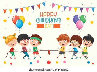 Vector Illustration Of Happy Children's Day