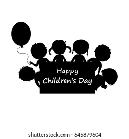 vector illustration of Happy Children's Day, graphic design , kids icon.
