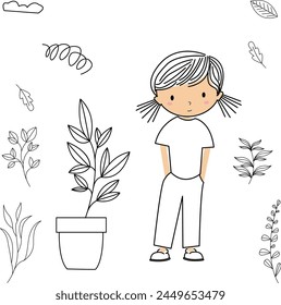 vector illustration of a happy child's gesture