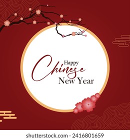 Vector illustration Happy Chinese New Year Editable Post Banner Template Lunar New Year
