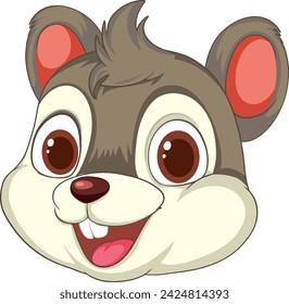 Vector illustration of a happy chipmunk's head