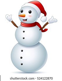 Vector illustration of Happy christmas snowman