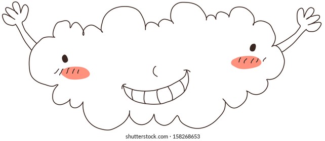 Vector illustration of a happy cloud