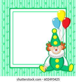 Vector illustration of a happy clown with balloon.  Specific illustration for children  related amusements.