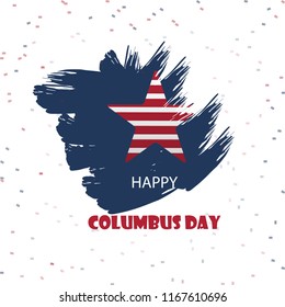 vector illustration of happy columbus day poster, wallpaper and background design.  