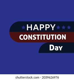 A Vector illustration of Happy Constitution Day on bluebackground