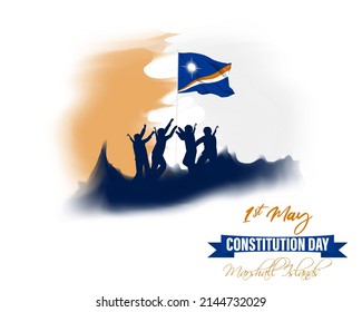 Ilustración vectorial para la feliz constitución Día de la Isla Marshal.