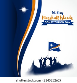 Vector illustration for happy constitution Day Marshal Island.