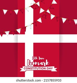 vector illustration for happy constitution day Denmark 