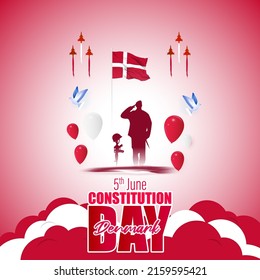 ilustración vectorial del día de la constitución feliz Dinamarca 