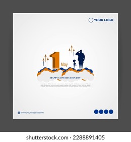 Vector illustration for Happy Constitution Day Marshall Islands