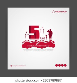 Vector illustration for Happy Constitution Day Denmark 5 June