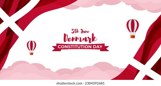Ejemplo vectorial del Día de la Constitución feliz Dinamarca 5 de junio