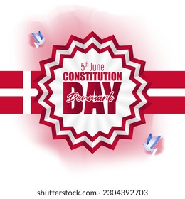 Ejemplo vectorial del Día de la Constitución feliz Dinamarca 5 de junio
