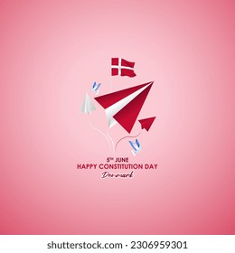 Vector illustration for Happy Constitution Day Denmark 5 June