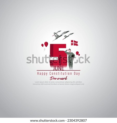 Vector illustration for Happy Constitution Day Denmark 5 June