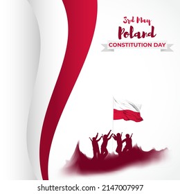 Ilustración vectorial del Feliz Día Constitucional en Polonia.