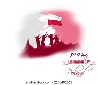 Vector illustration for Happy Constitutional Day Poland.
