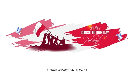 Vector illustration for Happy Constitutional Day Poland.