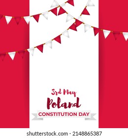 Vector illustration for Happy Constitutional Day Poland.