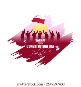 Vector illustration for Happy Constitutional Day Poland.