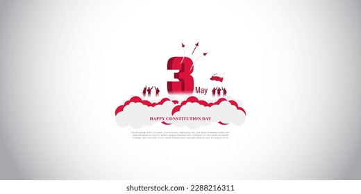 Vector illustration for Happy Constitutional Day Poland